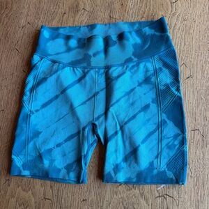 All in Motion Blue Tie-Dye Bike Shorts